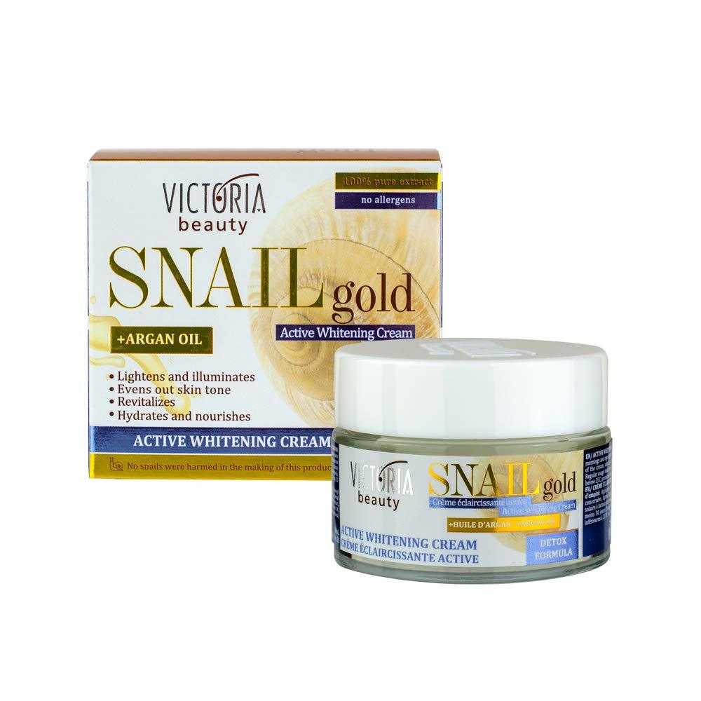 Victoria Beauty Snail Gold Anti-Aging and Brightening Moisturiser for Face with Snail Extract and Moroccan Argan Oil for Aging Skin with Uneven Pigmentation, 50 ml - BeesActive Australia