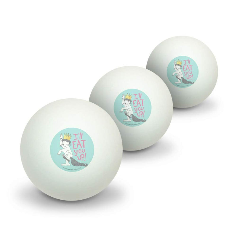 GRAPHICS & MORE Where The Wild Things are Eat You Up Novelty Table Tennis Ping Pong Ball 3 Pack - BeesActive Australia