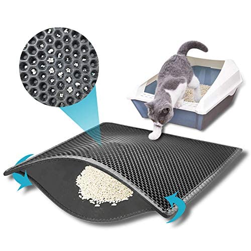 kaxionage Cat Litter Mat, Litter Box Mat,Honeycomb Double Layer Trapping Litter Mat Design,Waterproof Urine Proof Kitty Litter Mat,Easy Clean Scatter Control 15" X 24" 1Pack Grey - BeesActive Australia