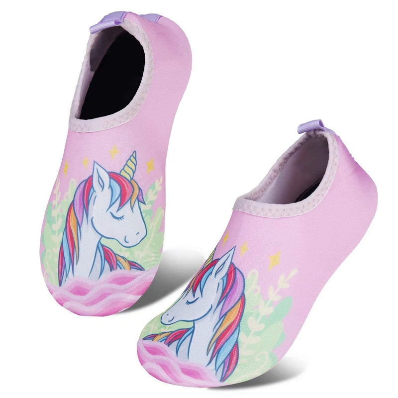 Toddler Kids-Water-Shoes Lightweight Non-Slip Aqua-Socks Swim-Shoes for Beach-Pool Walking for Boys Girls 8-8.5 Toddler Unicorn Horse/Pink - BeesActive Australia