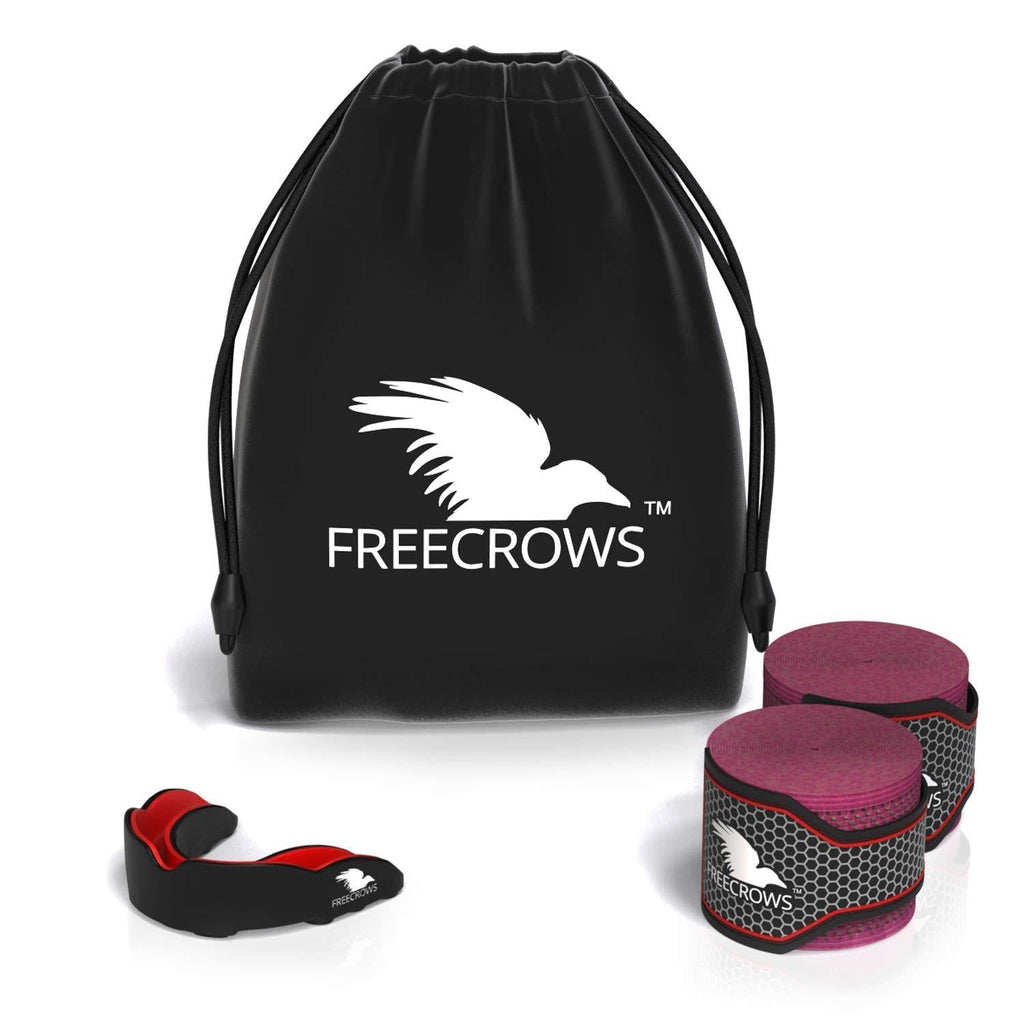 [AUSTRALIA] - FreeCrows - Boxing & MMA Hand Wraps - MMA Mouthguard - Set of 2 PRO Boxing Equipment for Training, Fighting and Sparring 