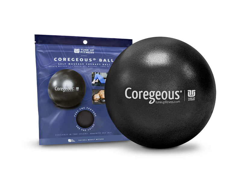 Tune Up Fitness Coregeous Ball Newly Updated Packaging Jill Miller Use Ball to Massage and Activate Your core and Stretch Your Psoas Graphite - BeesActive Australia