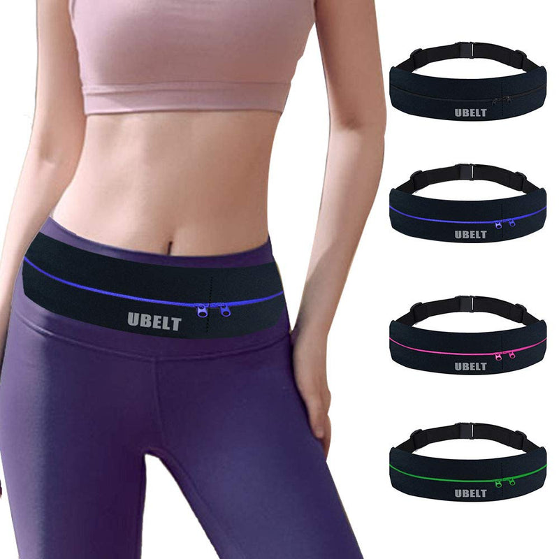 UBELT Running Belt Phone Holder Waist Pack for Hiking Travel Walking Fitness Jogging Gym for iPhone 11 Xr Xs Max 8Plus Galaxy S10 Edge Men Women BUCKLE BLUE ZIPPER 27"-45" - BeesActive Australia