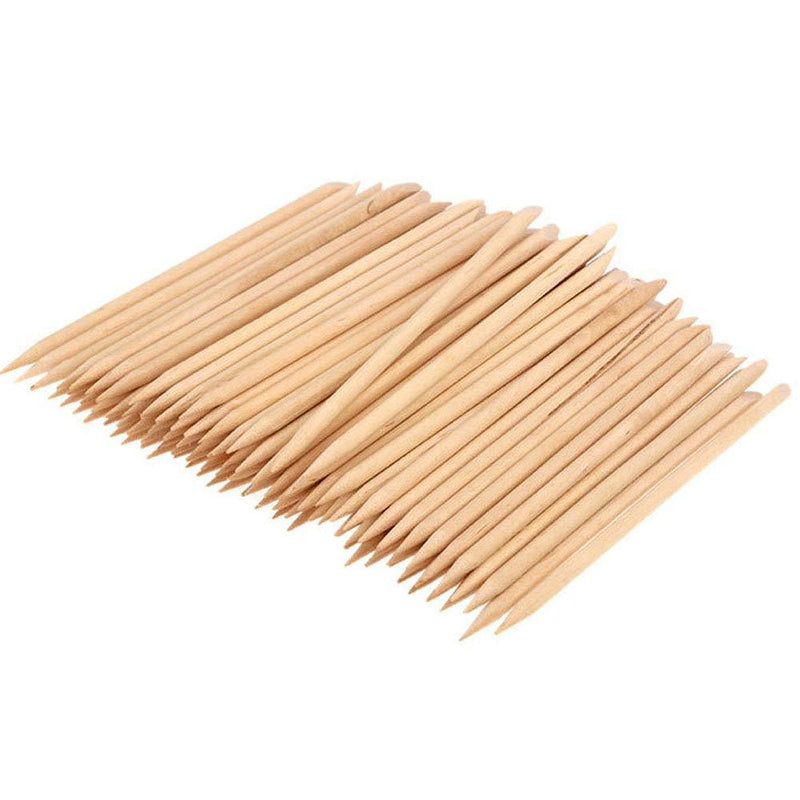 200 Pcs Wood Sticks 4.3 Inch Double Sided Cuticle Pusher Remover Manicure Pedicure Care Tool for Nail Art Supplies - BeesActive Australia