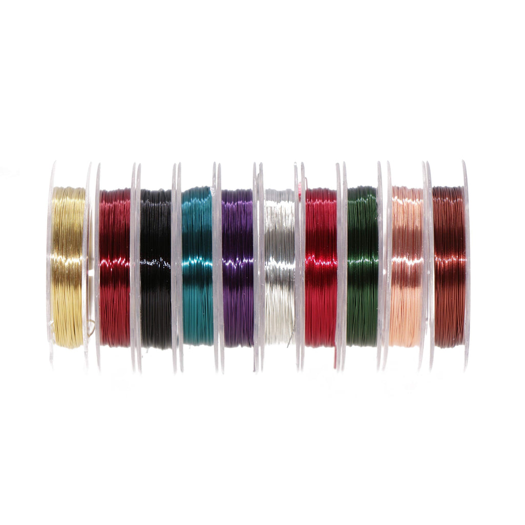 Temorah 10 Colors 0.3MM Copper Wire Fly Tying Materials for Handmade Fly Fishing Assorted(10 Colors) - BeesActive Australia