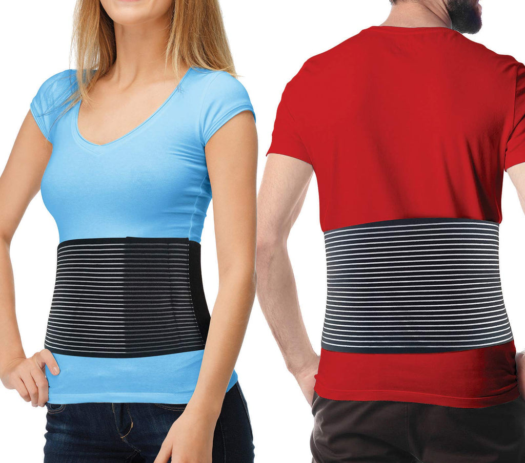 Hernia Belt for Men or Women - Abdominal Binder Lower Waist Support Belt for Umbilical Hernias & Navel Belly Button Hernias with Pad for Inguinal Hernia Stomach Hernia Brace Hernia Truss L/XL 31 - 51" L/XL (37" to 51") - BeesActive Australia