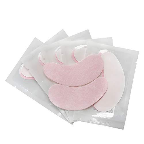 100 Pairs Hydrogel Under Eye Gel Patches Lint Free Eye Lash Pads Eyelash Extension Tool Mask Eyepads, Transparent/Pink Transparent-Pink - BeesActive Australia