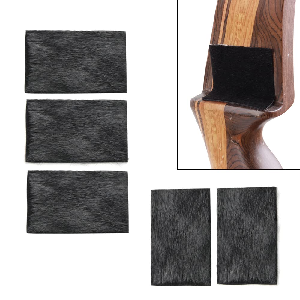 ZSHJGJR 5pcs Archery Arrow Rest Plate Traditional Hair Rest Fur Adhesive Backed Stick on Traditional Hunting Bow Recurve Longbow Right Left Handed - BeesActive Australia