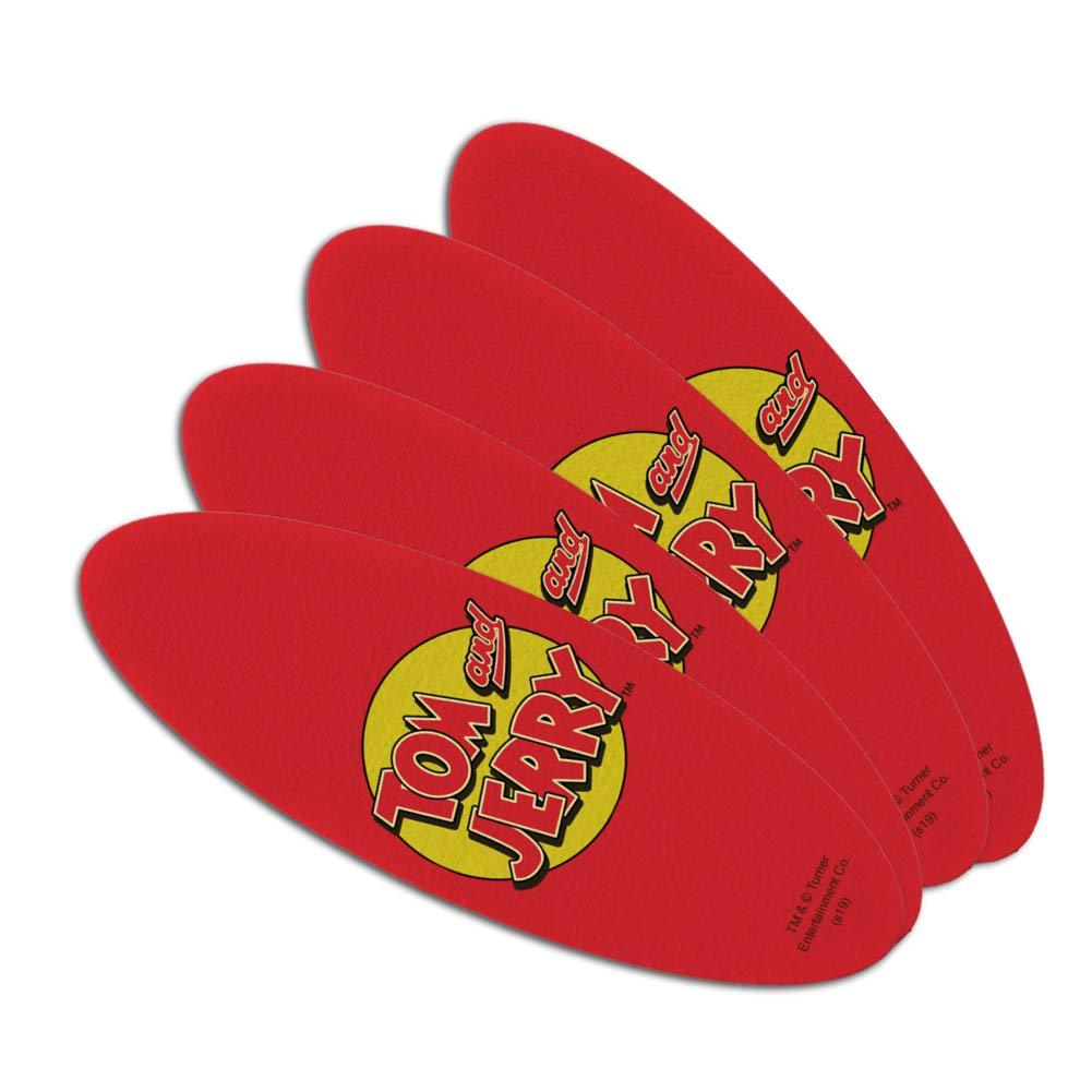 Tom and Jerry Logo Double-Sided Oval Nail File Emery Board Set 4 Pack - BeesActive Australia