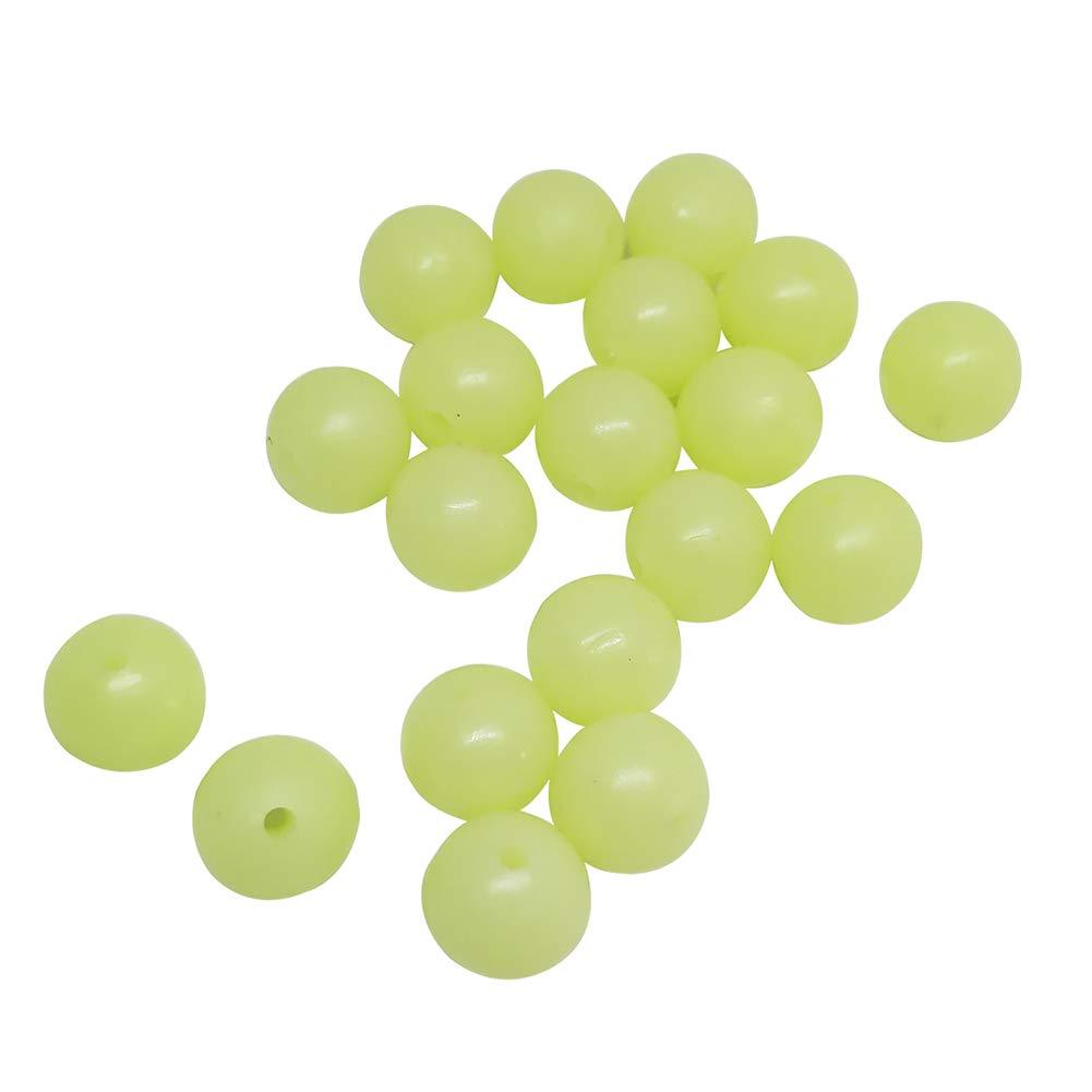 [AUSTRALIA] - 200pcs/pack Soft Rubber Fishing Beads Round Plastic Rig Beads 3mm-12mm Carp Fishing Gear Accessory Beige（Luminous） 8mm/2.2mm-0.25"/0.09" 