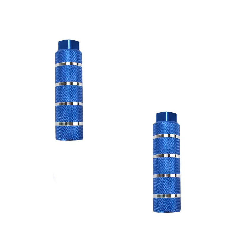 KOOBOOK 2Pcs Bike Pegs Bike Pedals Axle Foot Rest Pegs Fit 3/8 inch Axles for BMX Mountain Bike Bicycle Cycling Diameter 28mm blue - BeesActive Australia