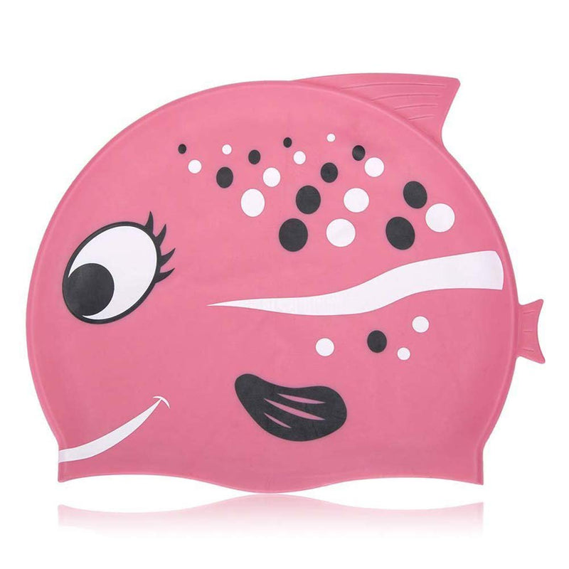 DoubleWood Kids Swimming Caps Fun Swimming Hat Comfortable Silicone Children Toddlers Swim Cap Waterproof Protect Ear Swim Pool Hat for Boys and Girls Pink - BeesActive Australia
