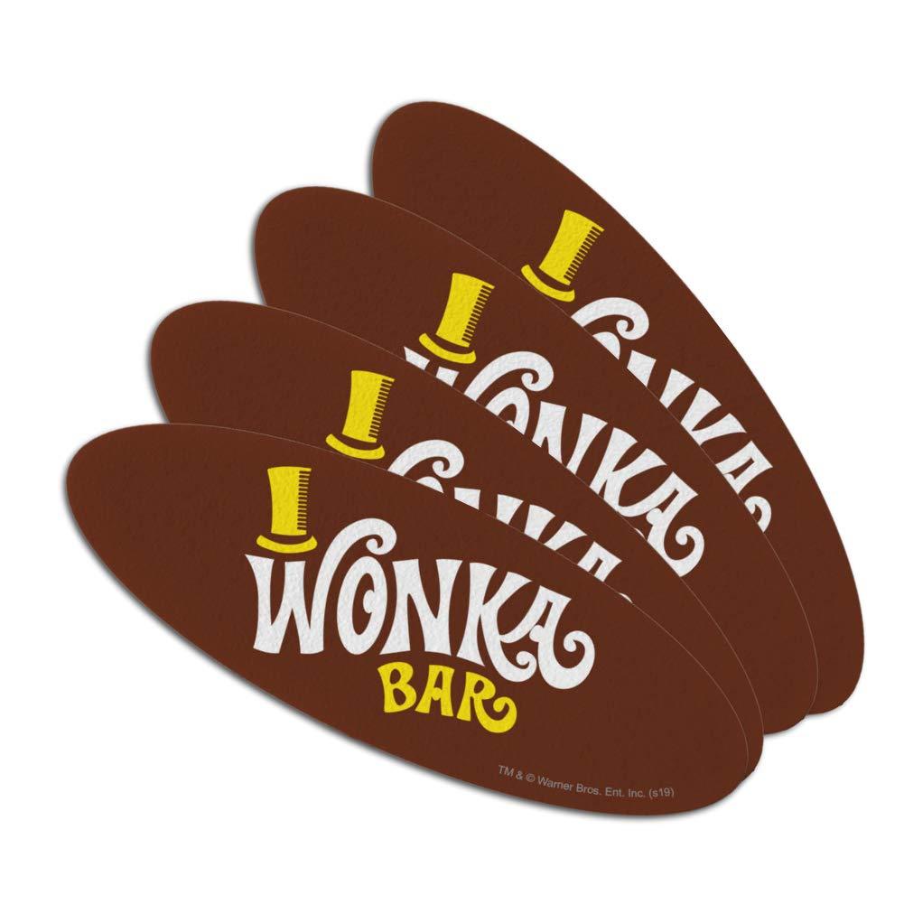 Willy Wonka and the Chocolate Factory Wonka Bar Logo Double-Sided Oval Nail File Emery Board Set 4 Pack - BeesActive Australia