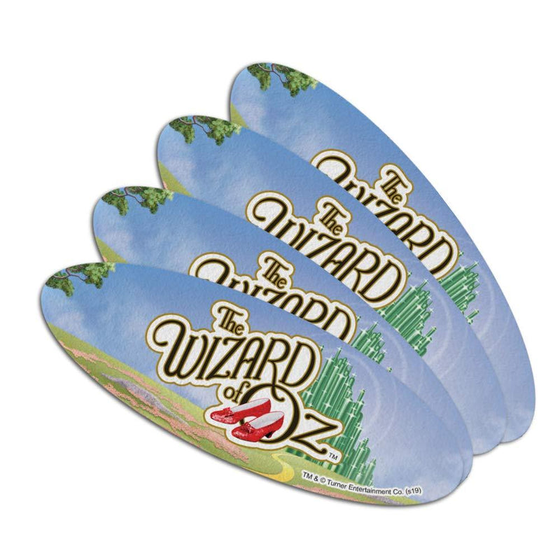 The Wizard of Oz Ruby Slippers Logo Double-Sided Oval Nail File Emery Board Set 4 Pack - BeesActive Australia