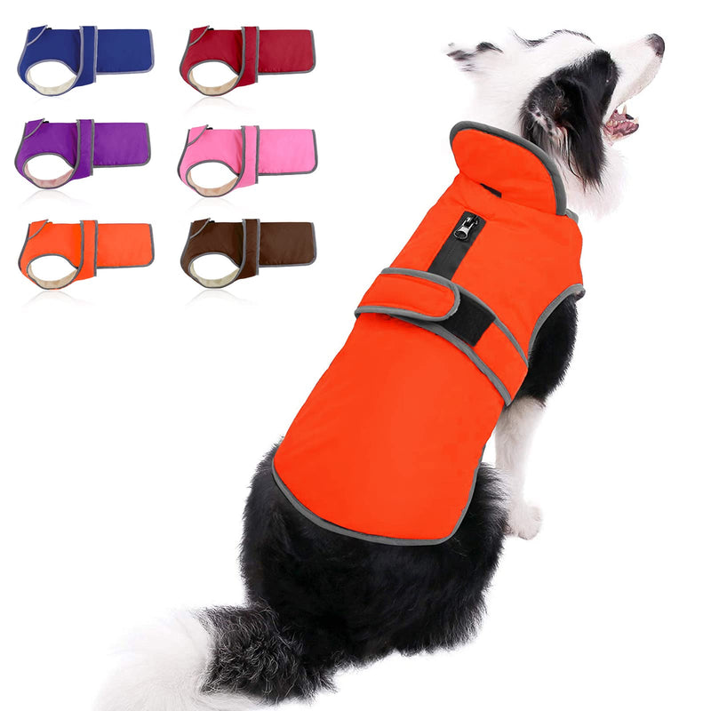 MIGOHI Reflective Waterproof Windproof Dog Coat Cold Weather Warm Dog Jacket Reversible Stormguard Winter Dog Vest for Small Medium Large Dogs X-Large (Pack of 1) Orange - BeesActive Australia