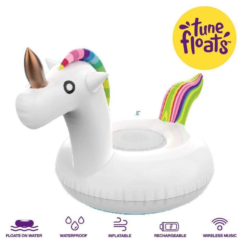 Premier Tune Floats Inflatable Floatie for Adults Kids Replay Audio Bluetooth Wireless Floating Speaker Pool Party Float Lounge, Flamingo and 11 Nautical Options Unicorn - BeesActive Australia