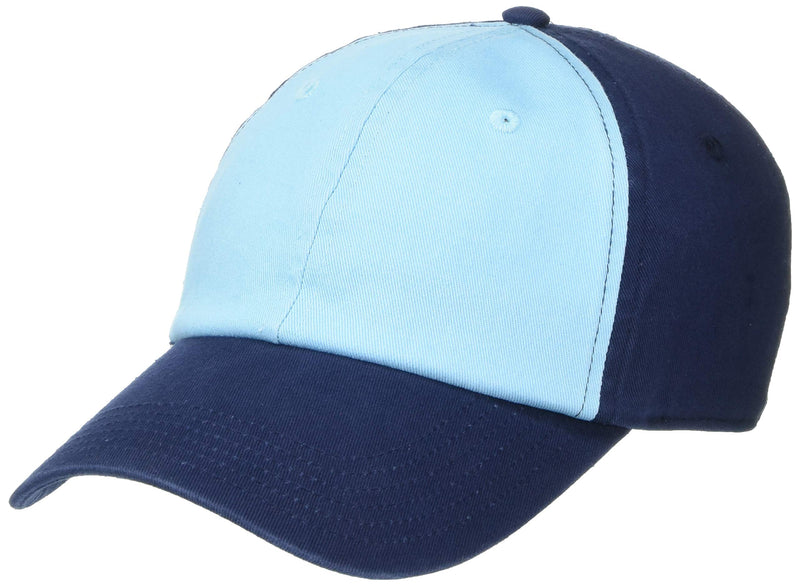 Marky G Apparel 100% Washed Cotton Twill Baseball Cap One Size Aqua/ Navy-1 - BeesActive Australia