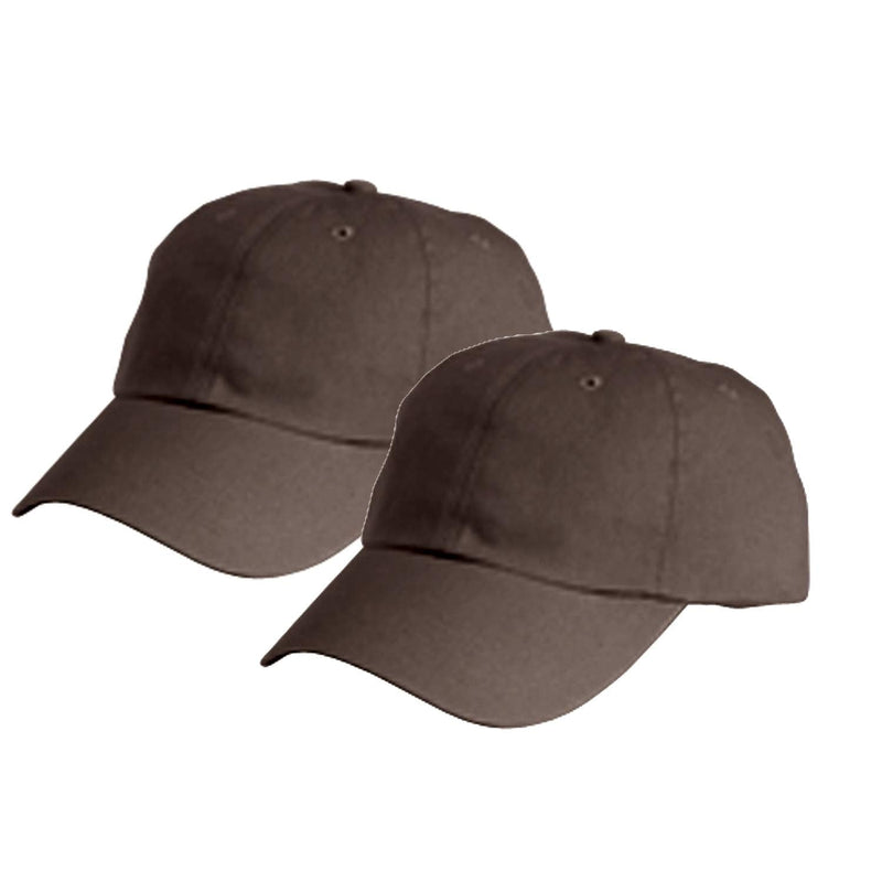 Marky G Apparel 6-Panel Washed Twill Low-Profile Cap (2 Pack) One Size Coffee - BeesActive Australia