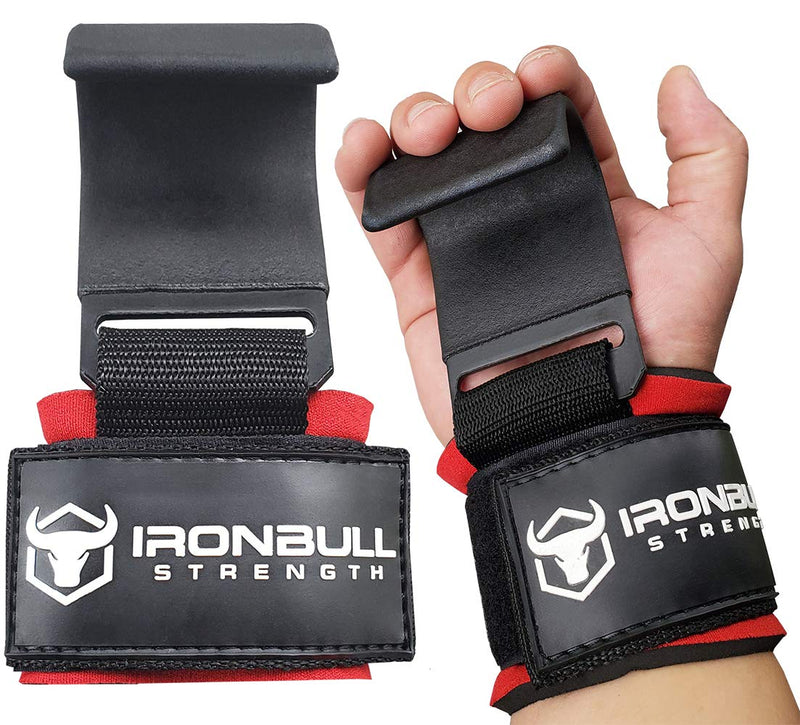 Iron Bull Strength Weight Lifting Steel Hooks (Pair)  Heavy Duty Lifting Wrist Straps - Deadlift Straps for Powerlifting- Thick Padded Workout Hook  Weightlifting Gloves for Heavy Lifting Black - BeesActive Australia