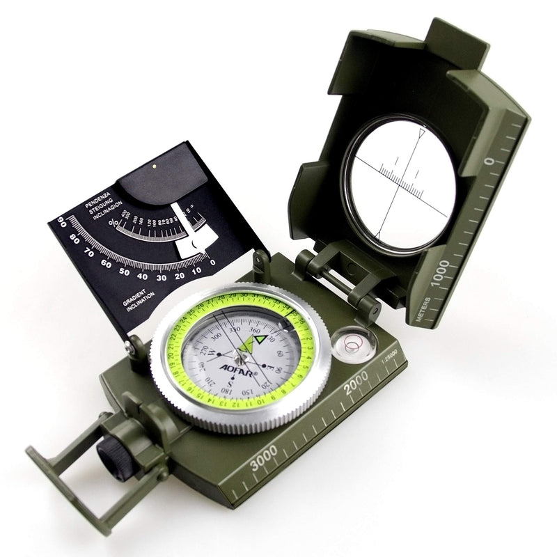 AOFAR AF-4074 Military Compass for Hiking,Lensatic Sighting Waterproof,Durable,Inclinometer for Camping,Boy Scount,Geology Activities Boating Camouflage - BeesActive Australia