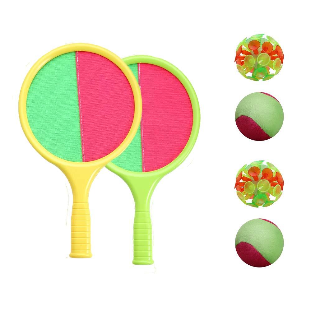 [AUSTRALIA] - TOCO FREIDO Self-Stick Toss and Catch Game Set, Paddles and Toss Ball Sports Game with 2 Paddles, 2 Balls（1 Plush Balls & 1 Adsorption Ball） for Kids Gift Idea 