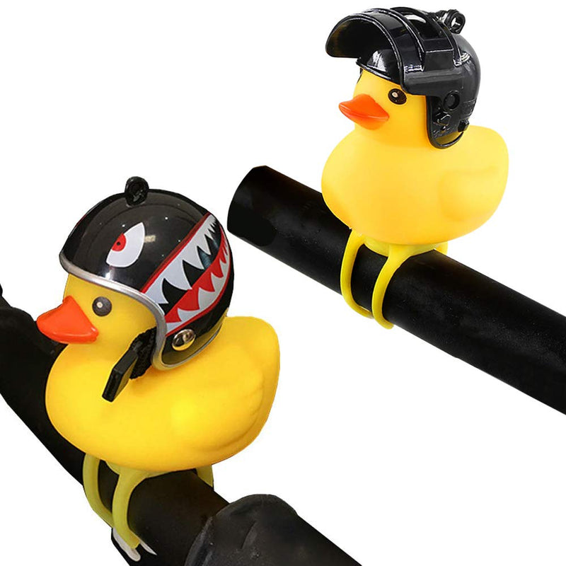 Omeet 2 Pack - Lovely Yellow Duck Bike Bell, Kids Bike Horn, Rubber Yellow Duck Bicycle Accessories with LED Light - for Kids Toddler Children Adults Sport Outdoor Black - BeesActive Australia