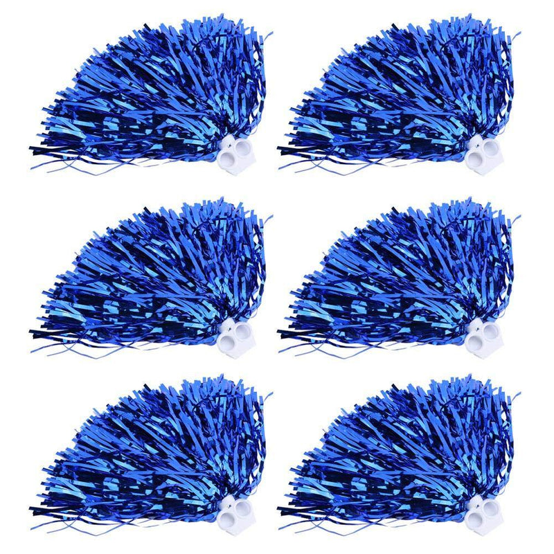 [AUSTRALIA] - Keenso Cheerleading Poms,6pcs 7 Colors Cheerleader Pom Poms Squad Cheer Sports Party Dance Useful Accessories blue 