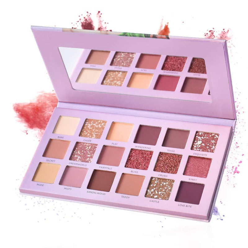 Freeorr 18 Colors Eyeshadow Palette, Multi Finishes Shimmer Reflective Matte Glitter Pressed Pearls, Velvety Texture High Pigmented Waterproof Long Lasting Makeup Cosmetics - BeesActive Australia