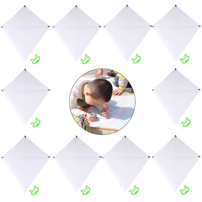 B bangcool DIY Kids Kite Kites Making Painting White Paper Blank Kites with Swivel Line for Boys & Girls Outdoor Park Beach Grassland Activities(10PCS) - BeesActive Australia