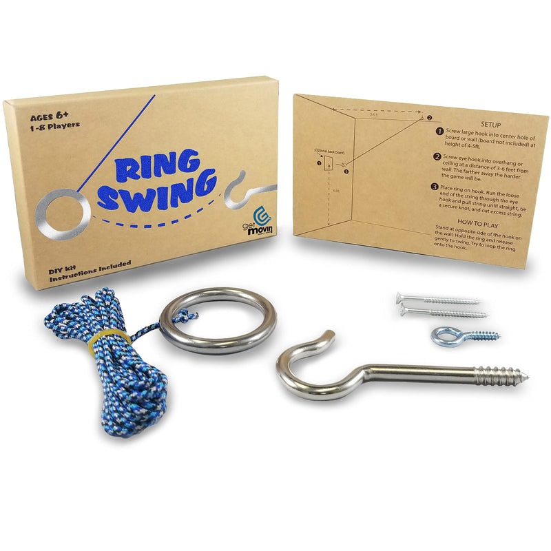 Hook and Ring Swing DIY Kit Stainless Steel Hardware and Nylon String Ring Toss Game Indoor – Outdoor for Endless Hours of Fun! GetMovin’ Sports - BeesActive Australia