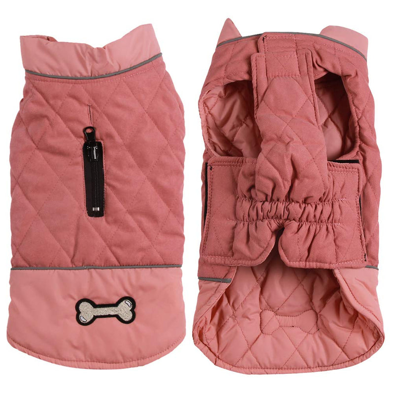 Vecomfy Reversible Dog Coats for Small Dogs Waterproof Warm Puppy Jacket for Cold Winter,Red Small (Pack of 1) Pink - BeesActive Australia