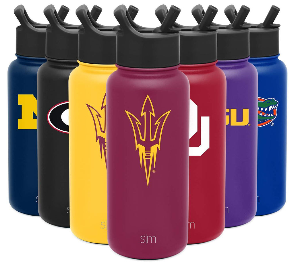 Simple Modern NCAA 32oz Water Bottle with Straw Lid Insulated Stainless Steel Summit Arizona State Sun Devils Home Colors - BeesActive Australia
