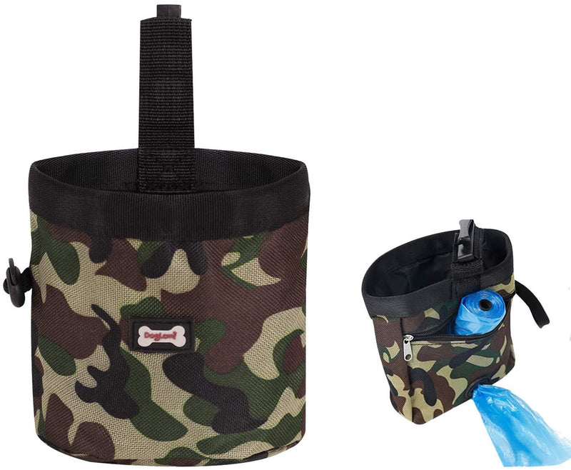 Dog Treat Pouch for Training Dog Puppy Waist Bag Built-in Poop Bag Dispenser Pet Toys Kibble Snack Storage Carrier Holder Drawstring Dog Treat Tote Reward Pocket Bait Bag with Clip Waist Belt Green - BeesActive Australia