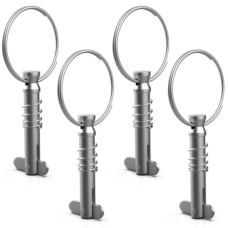 [AUSTRALIA] - OIIKI 4 Pack 1/4inch(6.3mm) Diameter Quick Release Pin with Drop Cam & Spring, Effective Length 1.65inch(41.9mm), Total Length 3 inch(76.2mm)-316 Stainless Steel Bimini Top Pin, Marine Hardware 