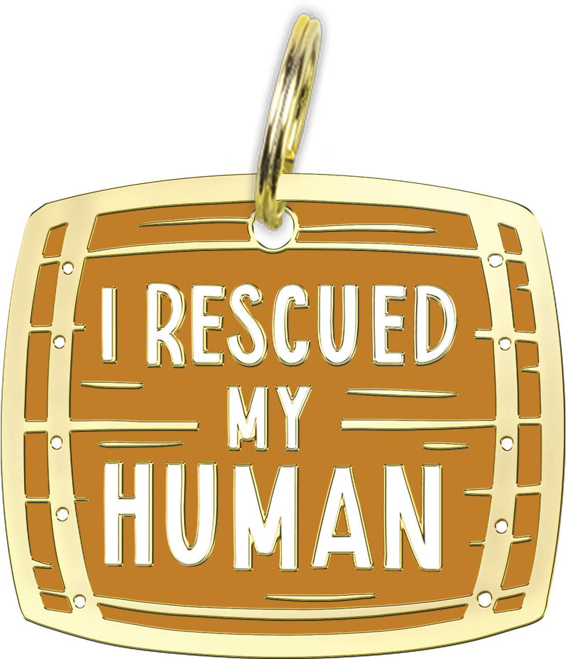 Primitives by Kathy Dog Collar Charm - I Rescued My Human - BeesActive Australia