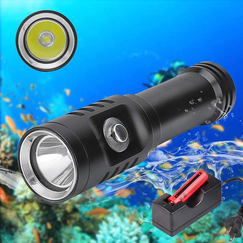 [AUSTRALIA] - WINDFIRE Scuba Diving Flashlight Dive Torch Light Rechargeable-3 Modes 1200 Lumens Underwater 100m Waterproof LED Flashlight White Submersible Lights with Battery for Outdoor Underwater Activities 