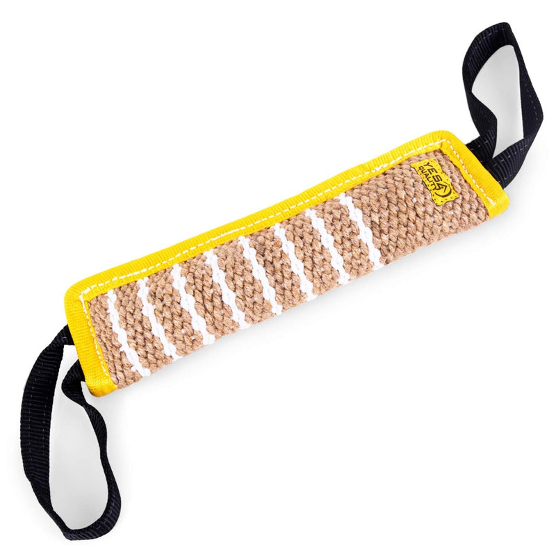 Dog Bite Tug Toy 12 x 3.2 Inches - Durable Pull Toy with 2 Soft & Strong Handles - Tough Jute Bite Pillow for Medium to Large Dogs - Ideal for Tug of War, Fetch, K9, Puppy Training & Interactive Play 12" x 3.2" (30 x 8 cm) - BeesActive Australia