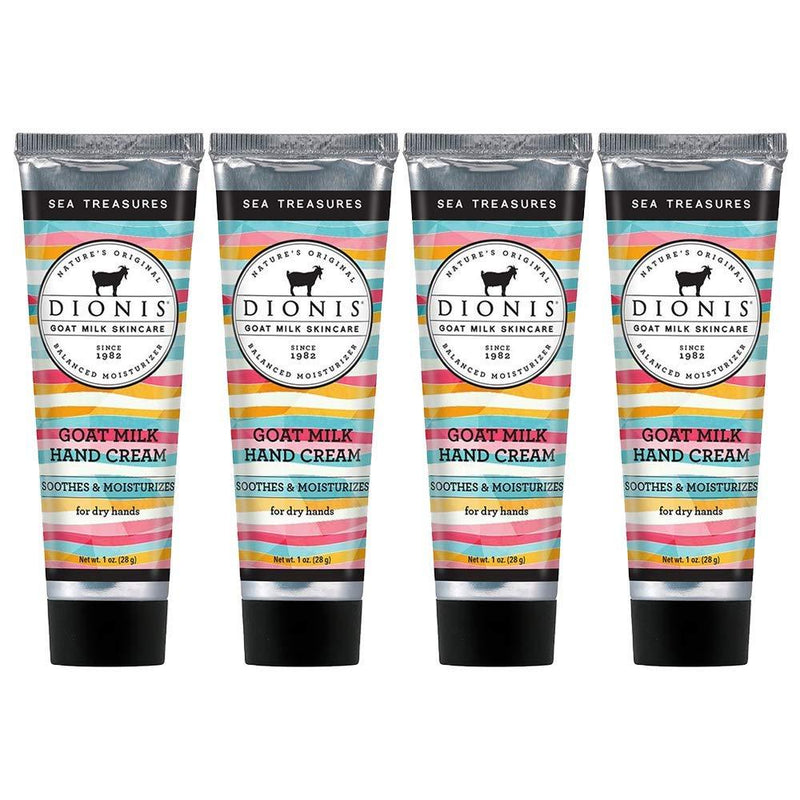 Dionis - Goat Milk Skincare Sea Treasures Scented Hand Cream (1 oz) - Set of 4 - Made in the USA - Cruelty-free and Paraben-free - BeesActive Australia