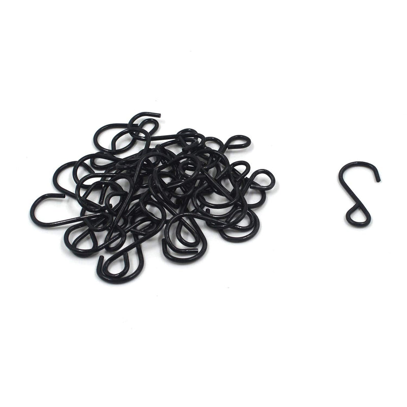 T Tulead 30PCS S-Hooks Small Metal Hooks 1.6" Outdoor Black Hooks for Bedroom,Bathroom,Kitchen,Office 1.6" - BeesActive Australia