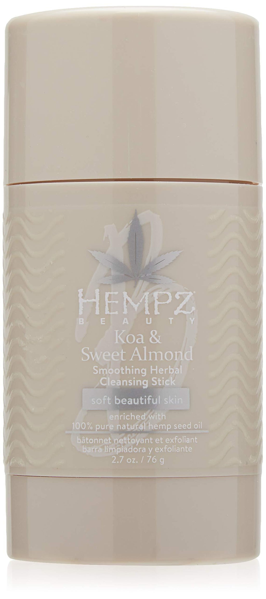 Hempz Smoothing Herbal Cleanser Stick with 100% Pure Hemp Seed Oil, Koa & Sweet Almond Scent, 2.7 oz - Gentle, In-Shower Moisturizing Cleansing Sticks with Fine Walnut Shell - Travel Exfoliating Scrub - BeesActive Australia