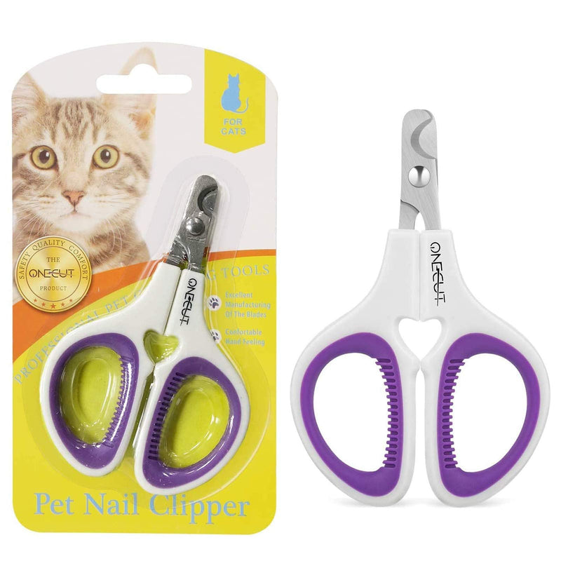 OneCut Pet Nail Clippers, Update Version Cat & Kitten Claw Nail Clippers for Trimming, Professional Pet Nail Clippers Best for a Cat, Puppy,Rabbit, Kitten & Small Dog,Sharp & Safe Purple - BeesActive Australia