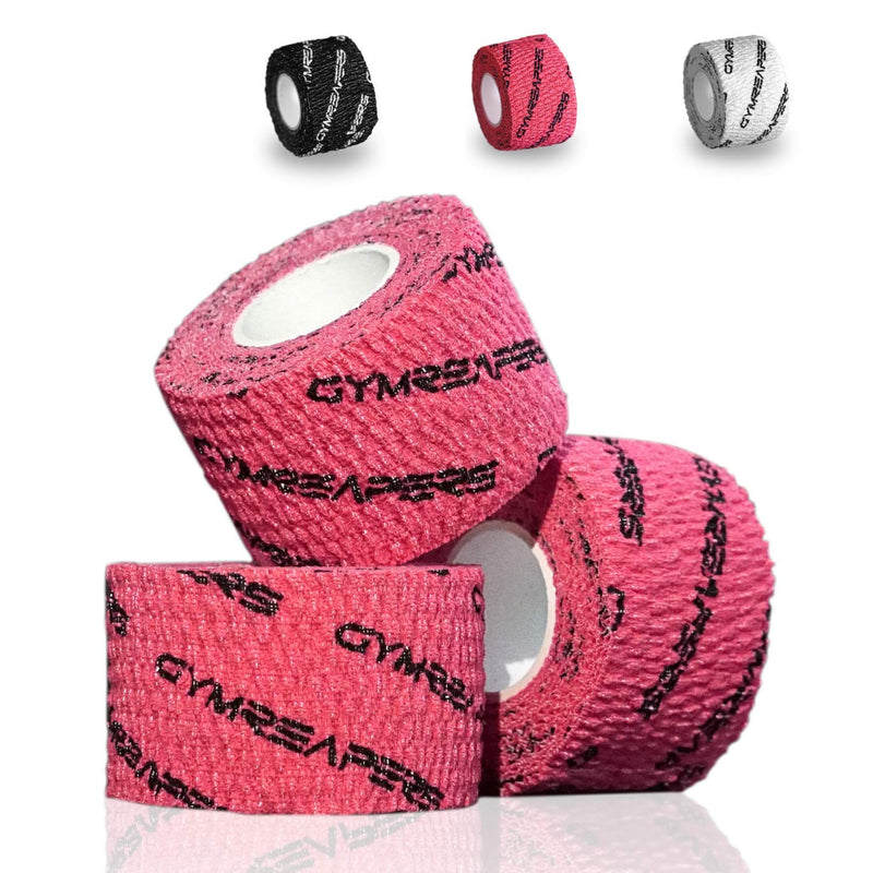 Gymreapers Weightlifting Adhesive Thumb Tape, Stretchy Athletic Tape Grip & Protection for Olympic Lifting, Cross Training, Powerlifting, Hookgrip Red 3 Rolls - BeesActive Australia