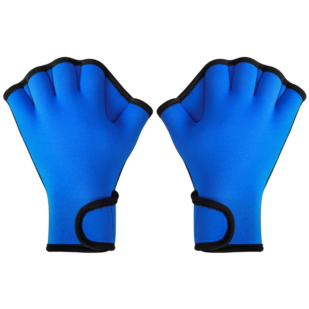 TAGVO Aquatic Gloves for Helping Upper Body Resistance, Webbed Swim Gloves Well Stitching, No Fading, Sizes for Men Women Adult Children Aquatic Fitness Water Resistance Training Medium blue - BeesActive Australia