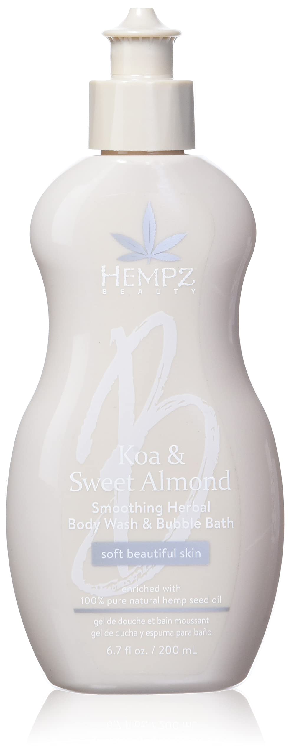 Hempz Smoothing Herbal Body Wash and Bubble Bath for Adults, Koa & Sweet Almond Scent, 6.76 oz - 2-in-1 Moisturizing Bath Soak with 100% Pure Hemp Seed Oil - Premium Relaxing Gifts for Women and Men - BeesActive Australia
