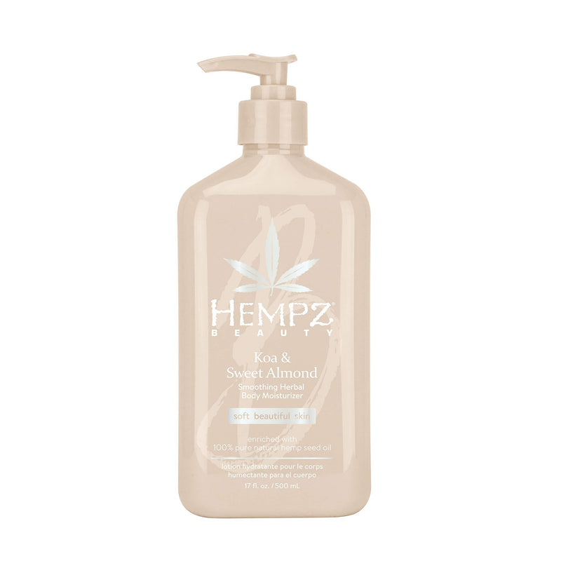 Hempz Smoothing Herbal Body Moisturizer, Koa & Sweet Almond, 17 oz - Hydrating, Lightweight Body Lotion for Women and Men with 100% Pure Hemp Seed Oil, Shea Butter - Premium Vegan Lotion for Dry Skin 17 Fl Oz - BeesActive Australia