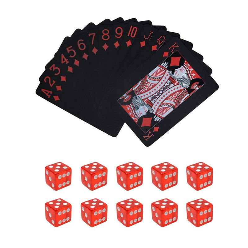 Poker Playing Cards Dice Sets Poker Table Cards PVC Waterproof Stacking Cup Dice Grade AAA Precision 19mm Serialized Casino Craps Dice with Razor Edges and Corners for Classic Magic Tricks Deck Red - BeesActive Australia