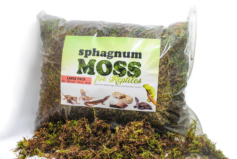 My Happy Snails Reptile Moss - Organic Green Spagnum Moss - Dried Substrate for Terrarium Vivarium Medium Pack - 5 litres / 250 gr / 18 oz - BeesActive Australia