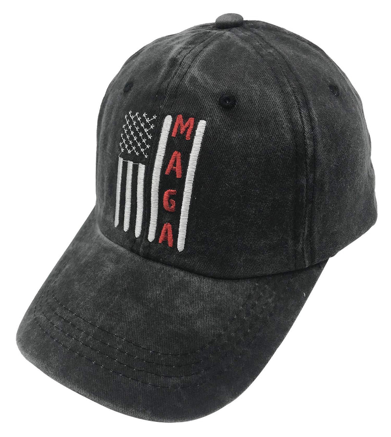 Unisex Make America Great Again MAGA Vintage Adjustable Baseball Cap Denim Dad Hat Embroidered Black One Size - BeesActive Australia