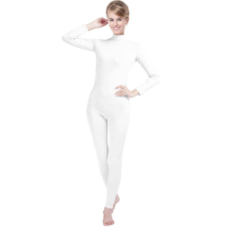 [AUSTRALIA] - QY Adult Womens Lycra Spandex Unitard Elastane Bodysuit Body Leotard X-Large White 