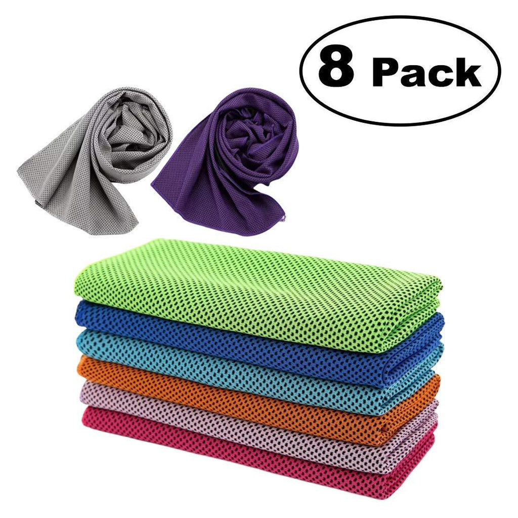 [AUSTRALIA] - HEALTH ME Individual Pack Mix Color Cooling Towel for Sport Gym Fitness Workout - Instantly Cool Unlimited Cold Fast Dry Evaporative – Neck Cooler - Ice Cooling Scarf – Lightweight Premium Material – 